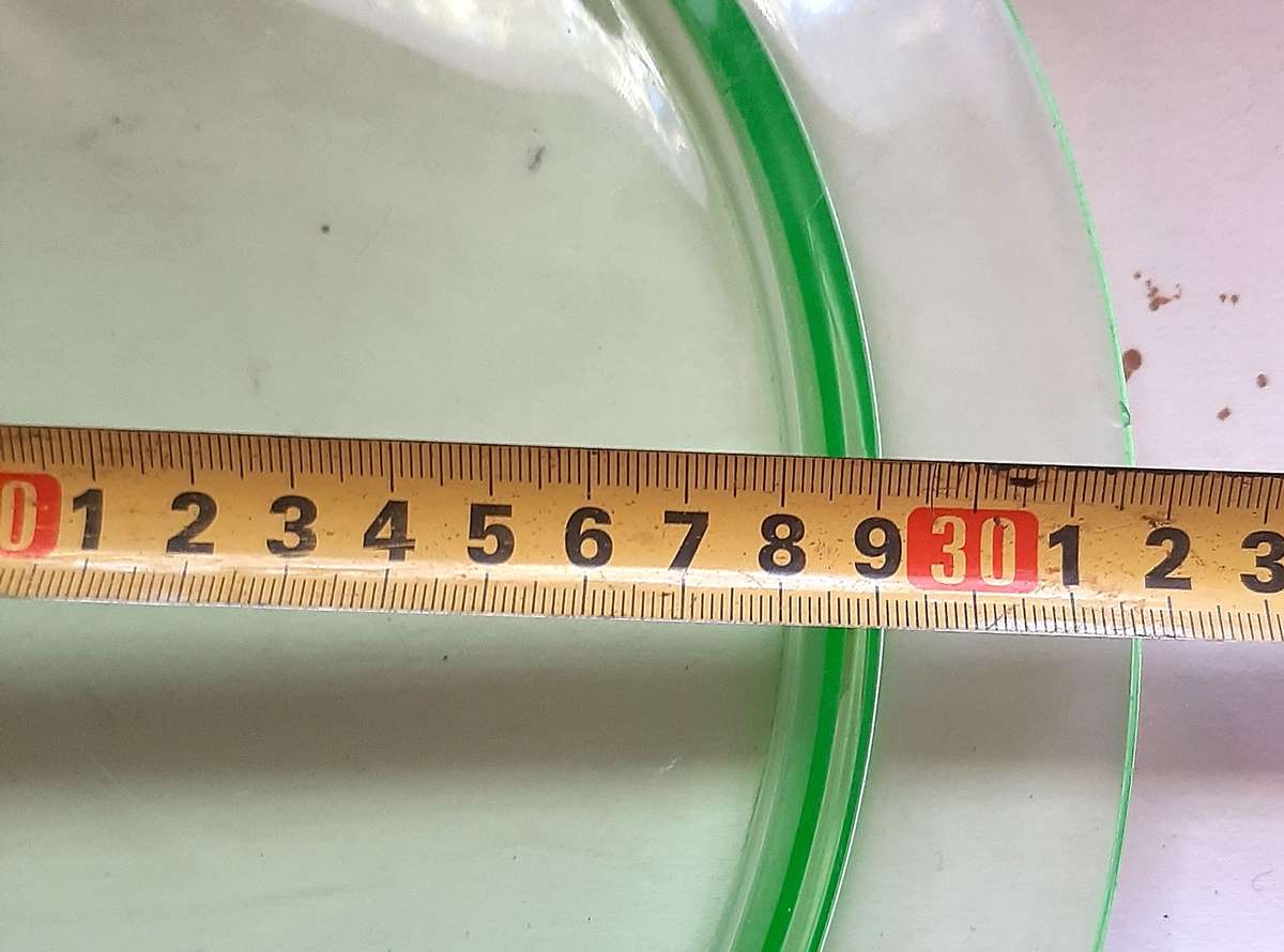 URANIUM GLASS ART DECO TRAY/PLATTER