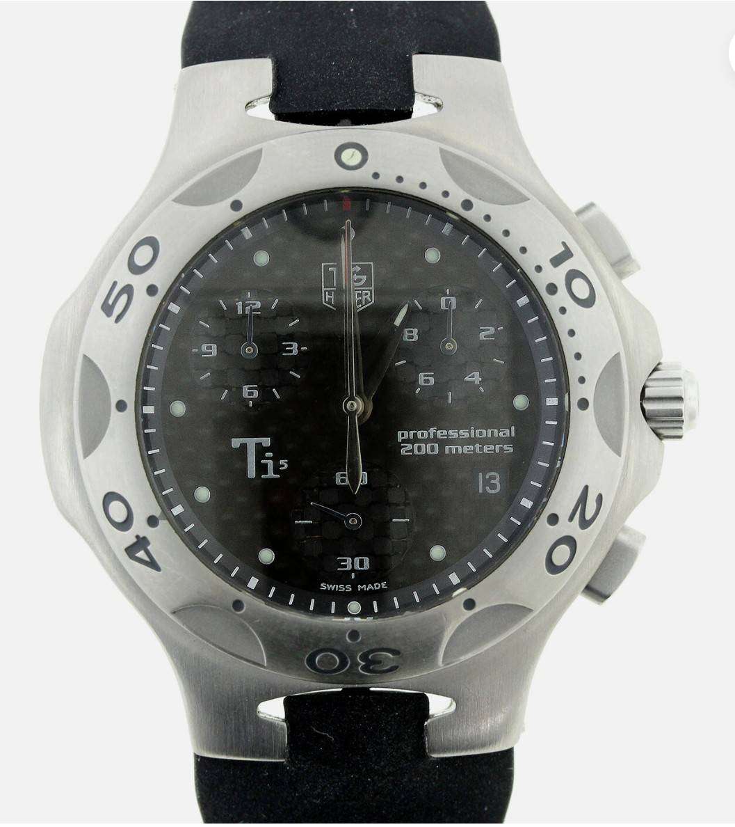 TAG HEUER KIRIUM CL1180 QUARTZ PROF BLACK DIAL Ti5 TITANIUM CHRONO MENS WATCH