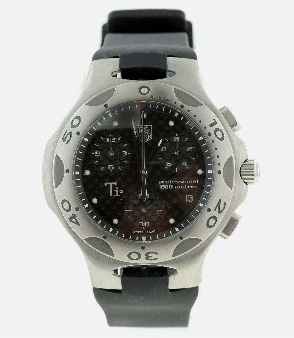 TAG HEUER KIRIUM CL1180 QUARTZ PROF BLACK DIAL Ti5 TITANIUM CHRONO MENS WATCH