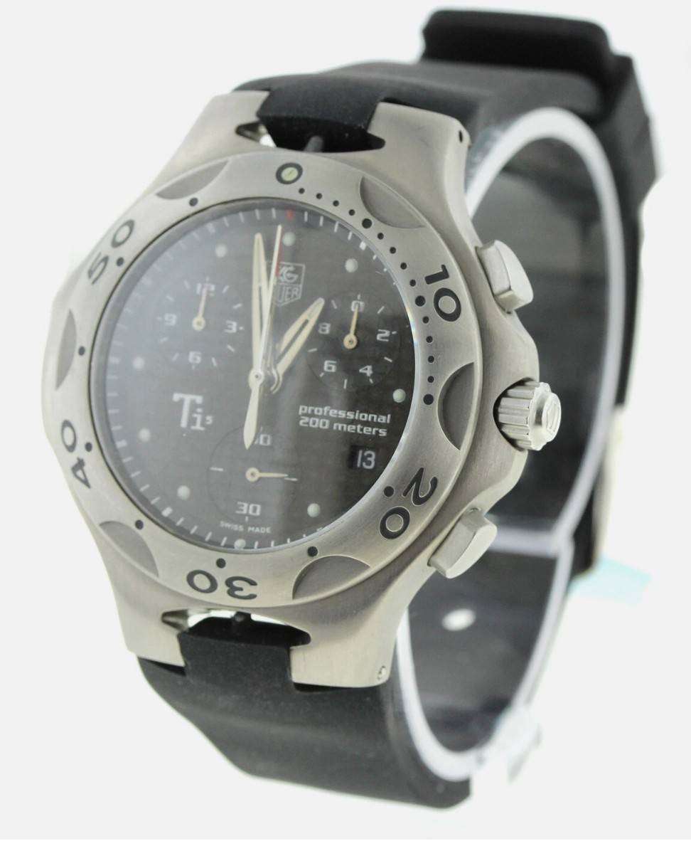 TAG HEUER KIRIUM CL1180 QUARTZ PROF BLACK DIAL Ti5 TITANIUM CHRONO MENS WATCH