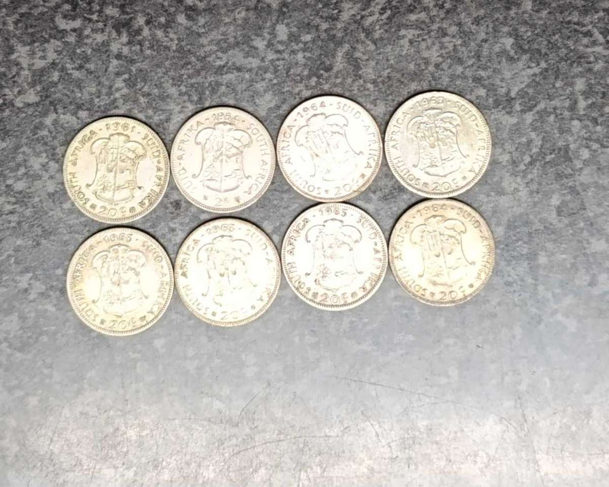 8 x mix 2 shillings and 20c silver 50 perc
