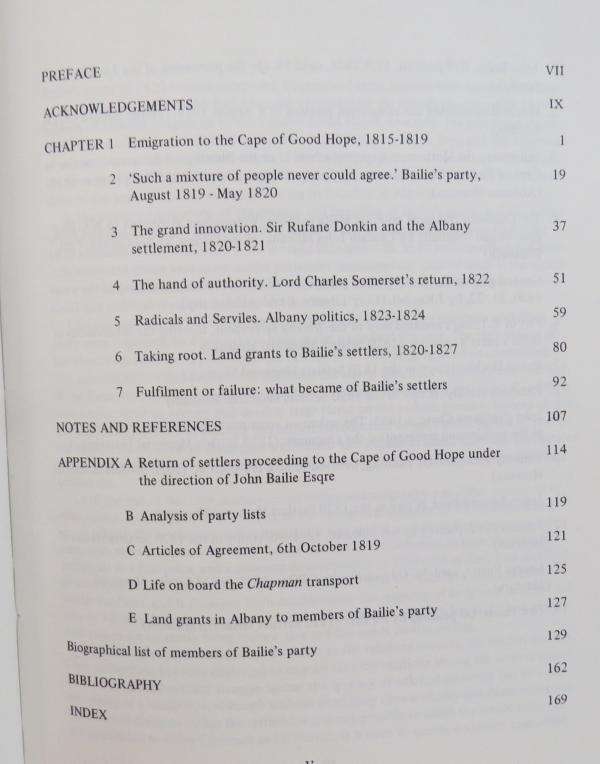 Bailies Party of 1820 Settlers - M.D. Nash