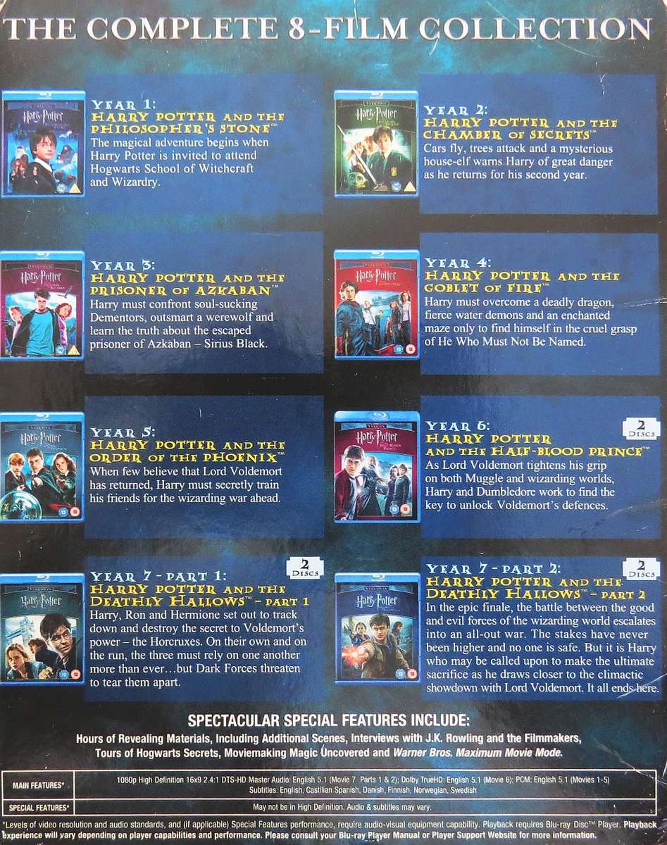 Harry Potter 8-movie / 11-disc Blu-ray Boxed Set
