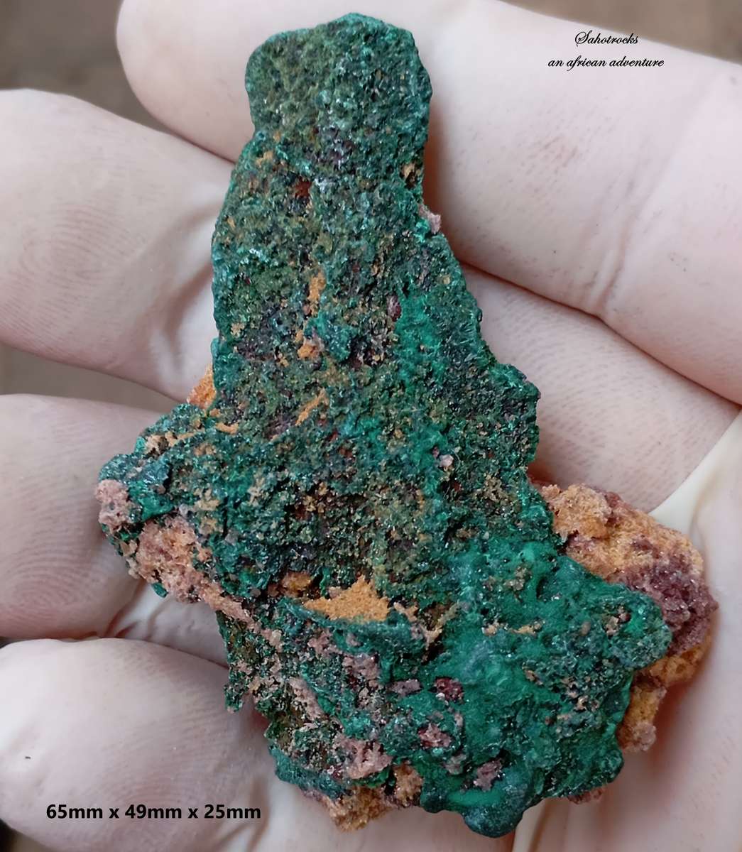Malachite pseudomorph after baryte - Kolwezi mining district DRC Congo