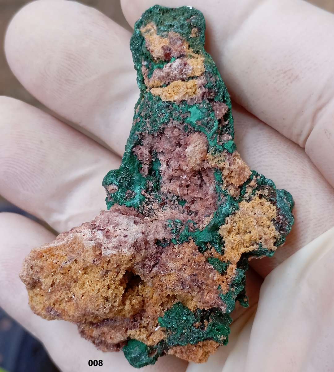 Malachite pseudomorph after baryte - Kolwezi mining district DRC Congo