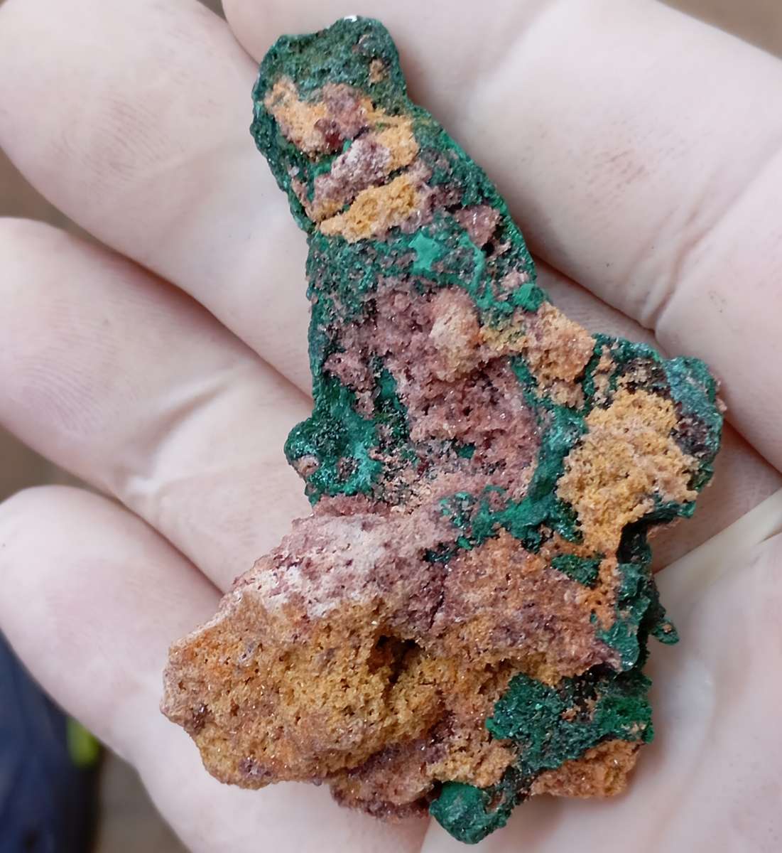 Malachite pseudomorph after baryte - Kolwezi mining district DRC Congo