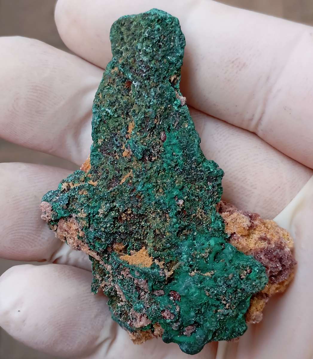 Malachite pseudomorph after baryte - Kolwezi mining district DRC Congo