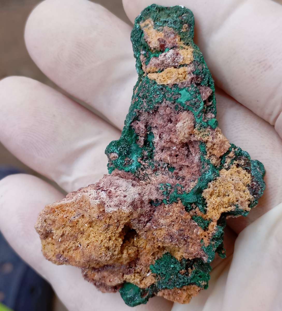 Malachite pseudomorph after baryte - Kolwezi mining district DRC Congo