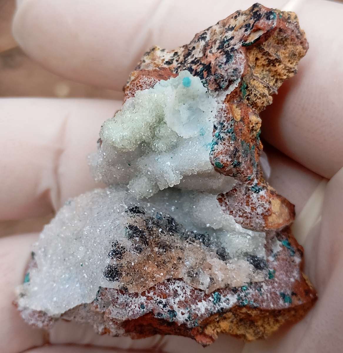 Pseudomalachite heterogenite quartz - Tenke Fungume mine DRC Congo