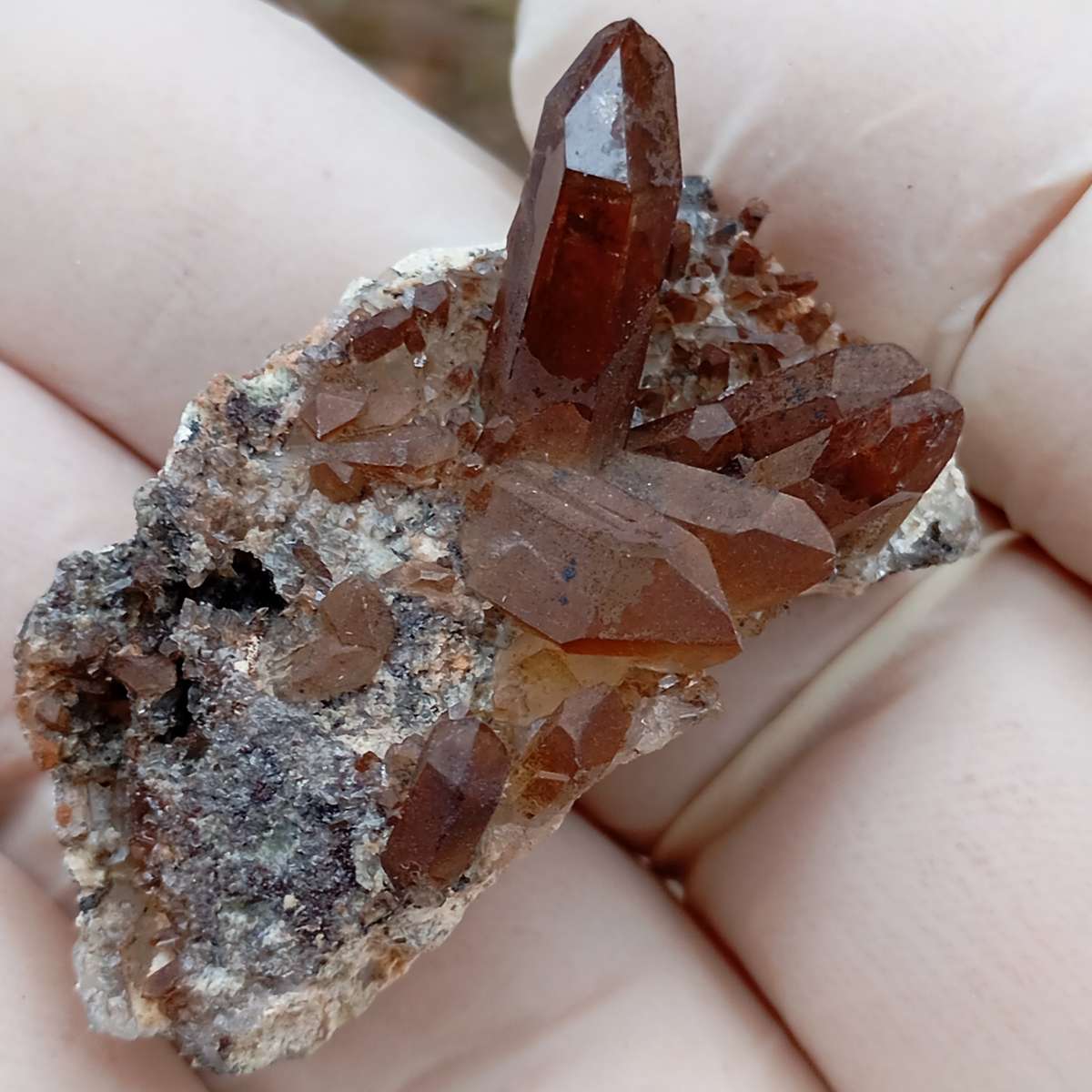 Hematite in quartz - Orange River N Cape South Africa