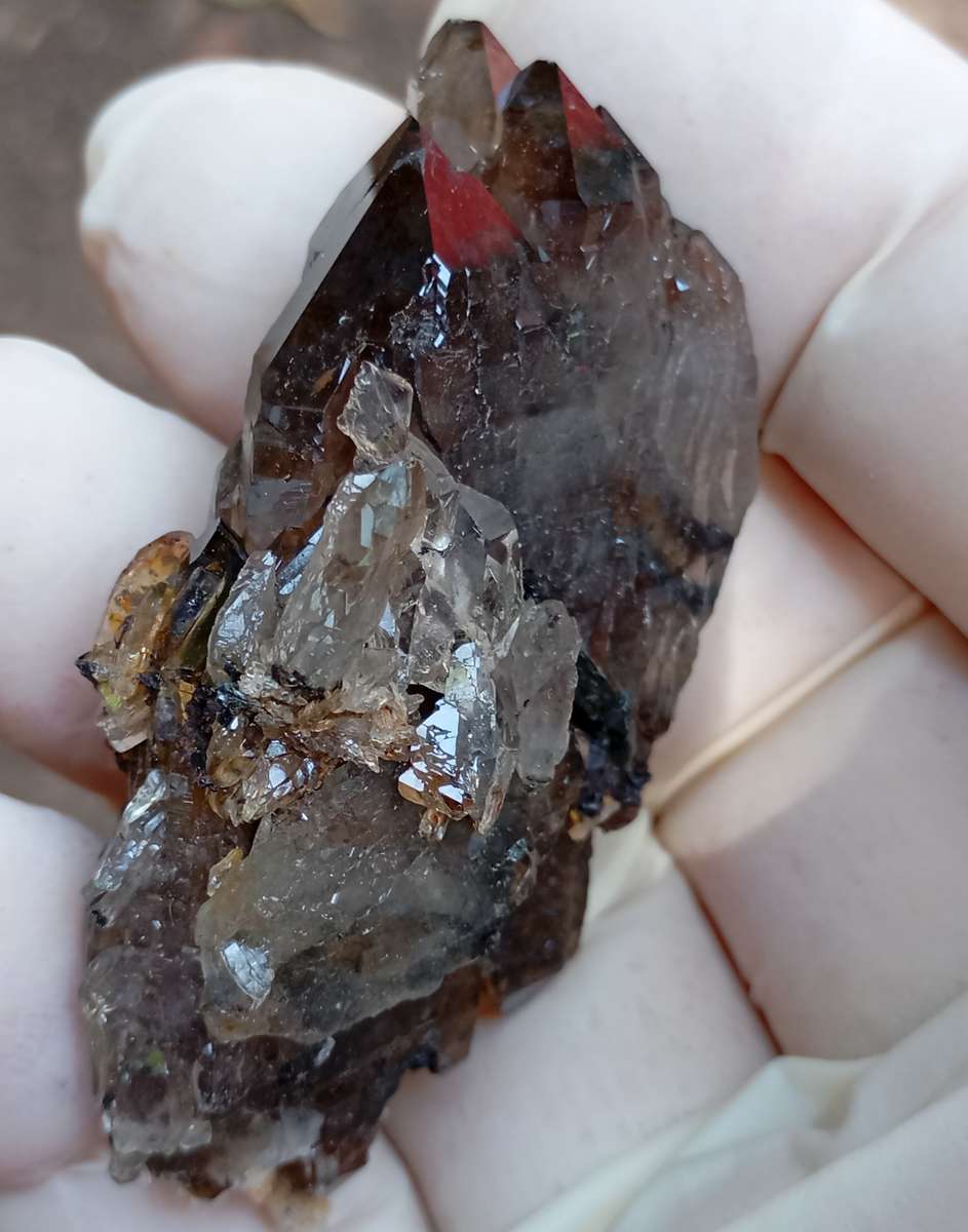 Floater aegirine illmenite feldspar quartz - Zomba Plateau Mount Malosa Malawi