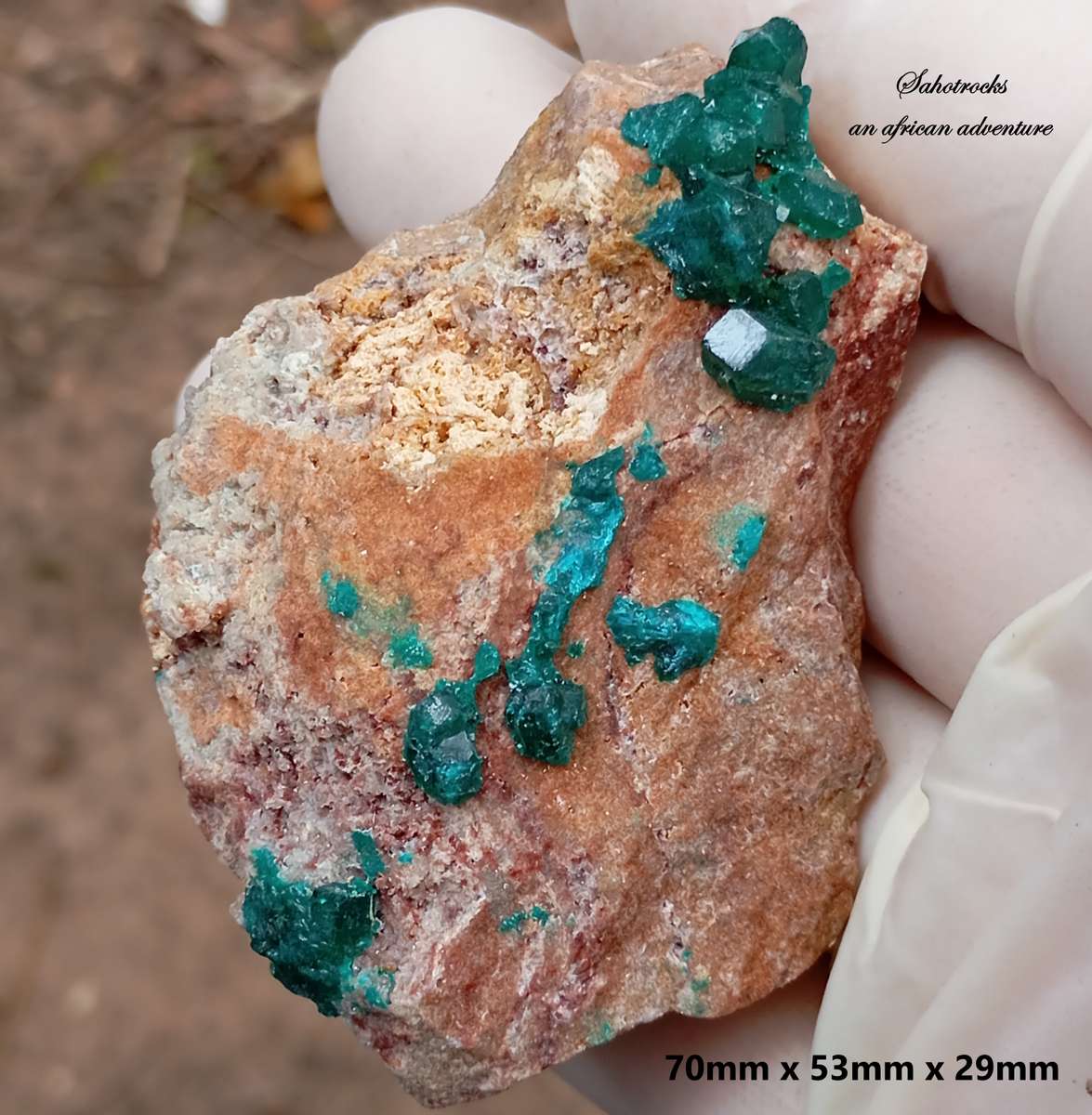 Dioptase quartz - Kolwezi mining district DRC Congo