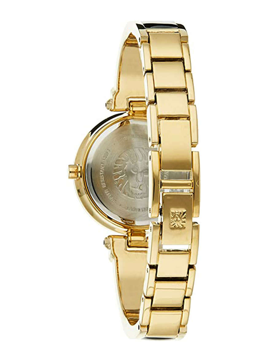 Anne Klein Ladies Genuine Diamond Dial Bracelet Watch Black Gold