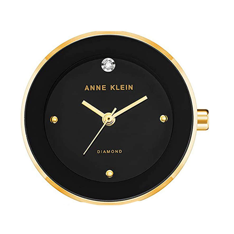Anne Klein Ladies Genuine Diamond Dial Bracelet Watch Black Gold