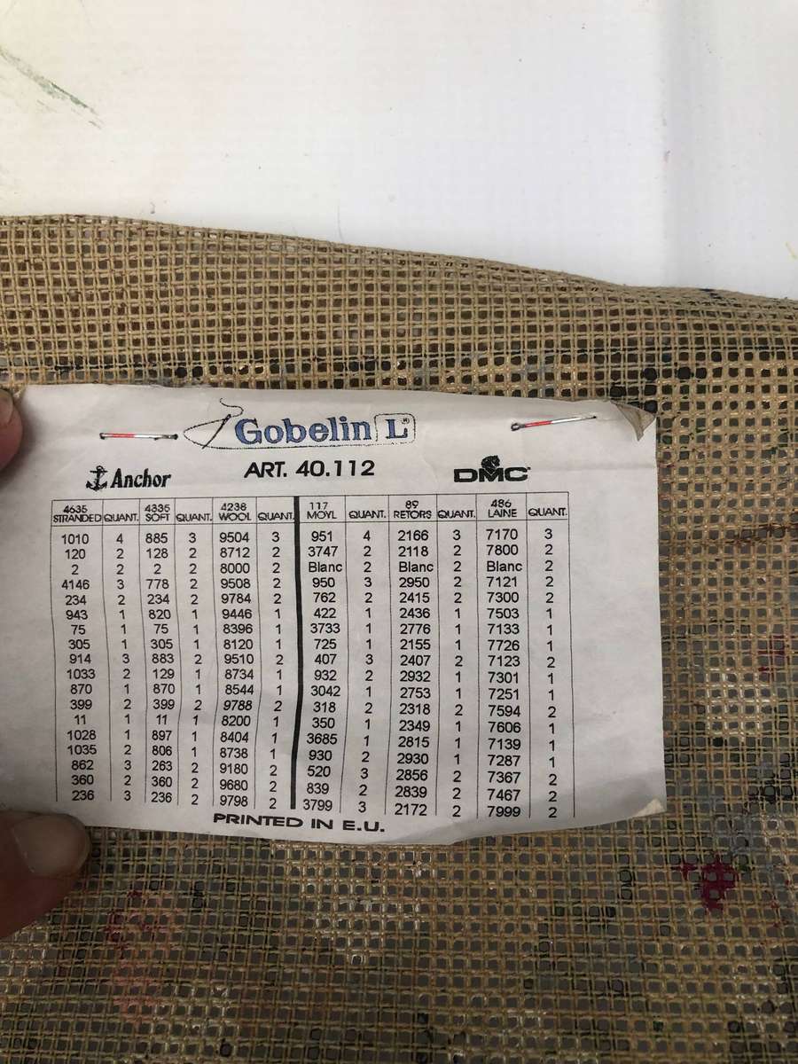 Gobelin Tapestry Blank -Chair and flowers