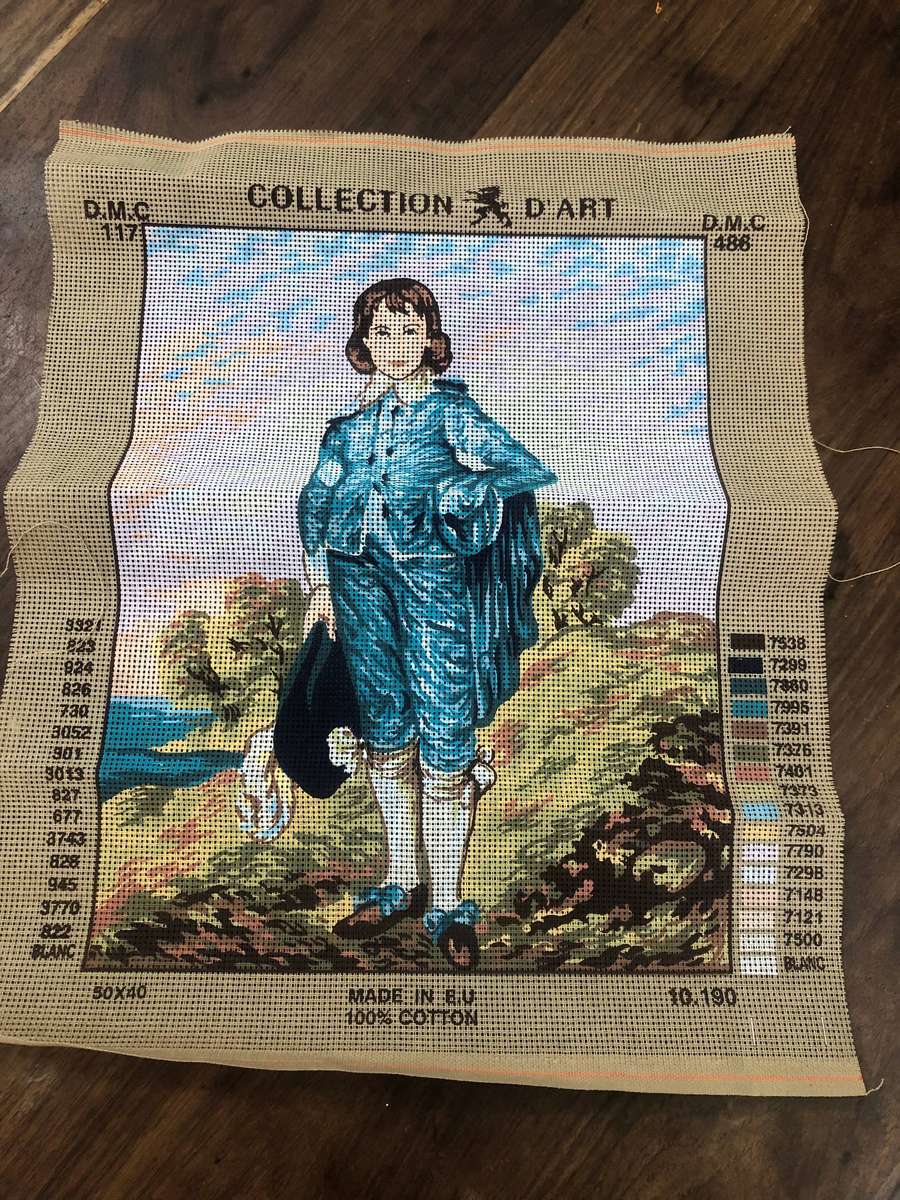 COLLECTION D'ART Needle Point Tapestry Blank of Little Boy Blue