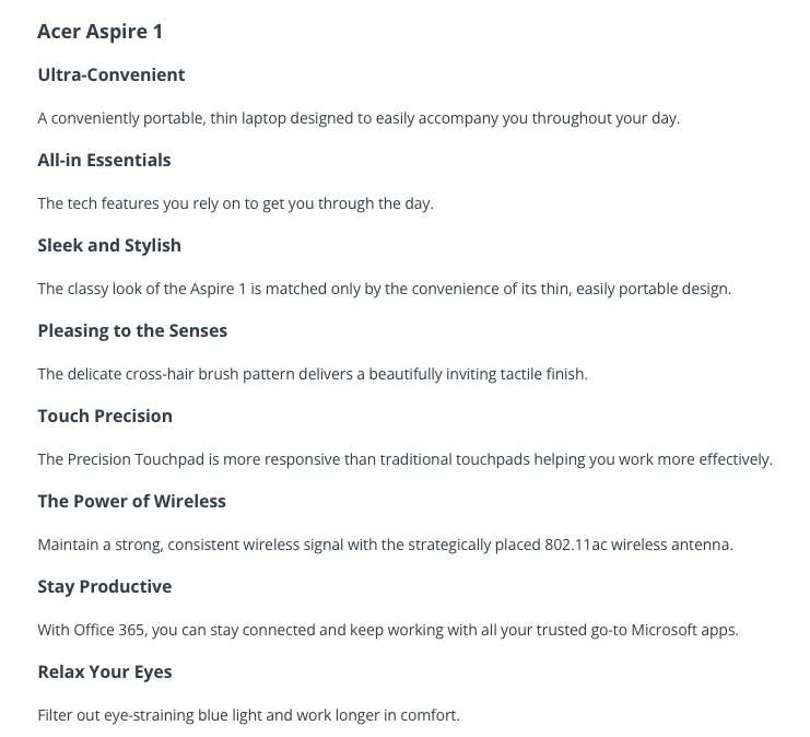 ACER ASPIRE 1 - NEW CONDITION