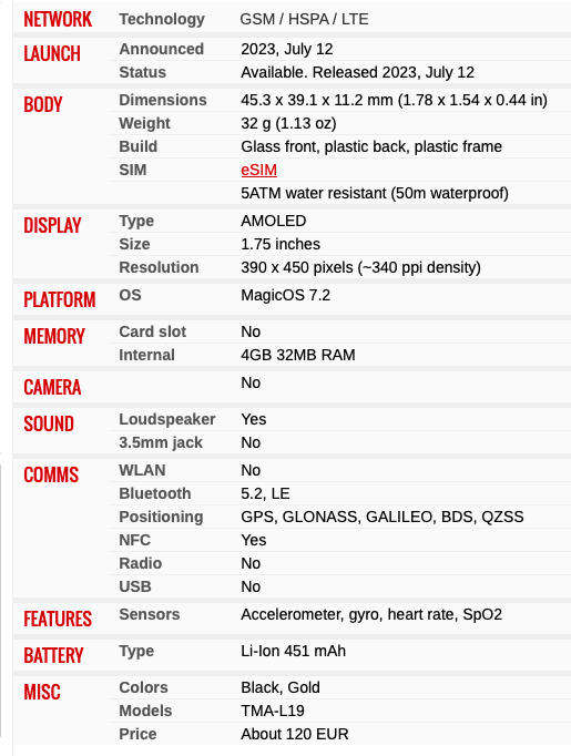 HONOR WATCH 4 SMART WATCH