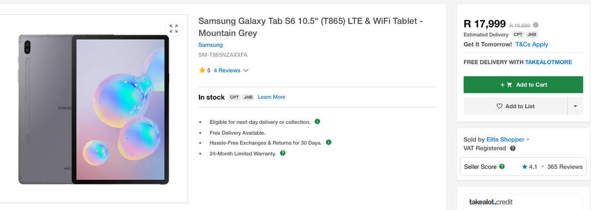 SAMSUNG GALAXY TAB 6