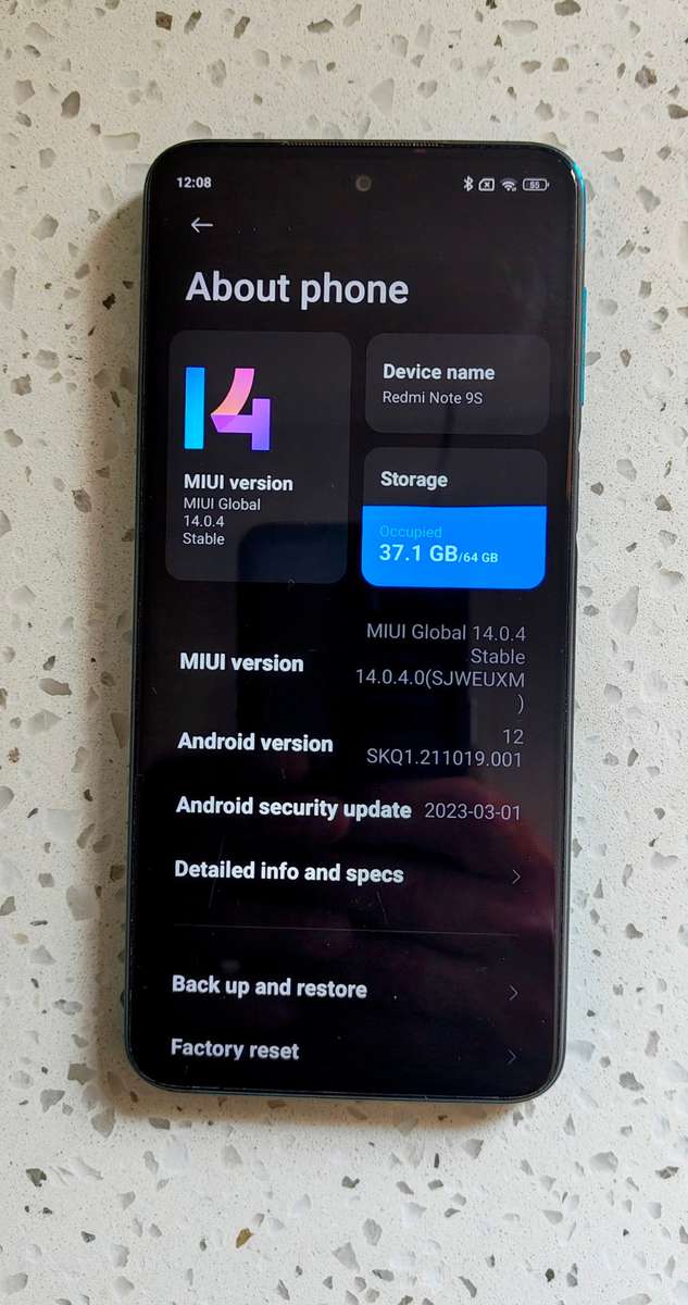 XIAOMI REDMI NOTE 9 S