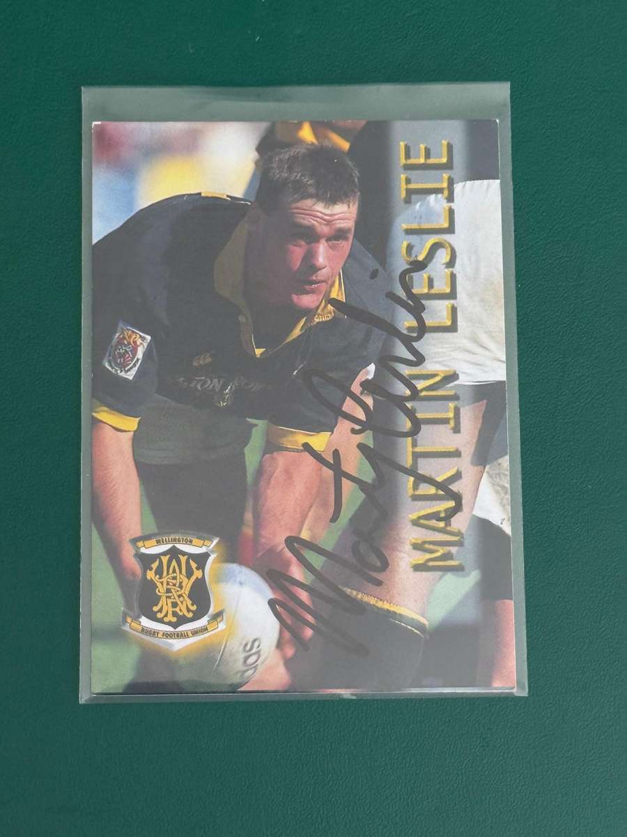 Rugby Card - *SIGNED*  Martin Leslie (Nr69) 1996 Card Crazy Authentics