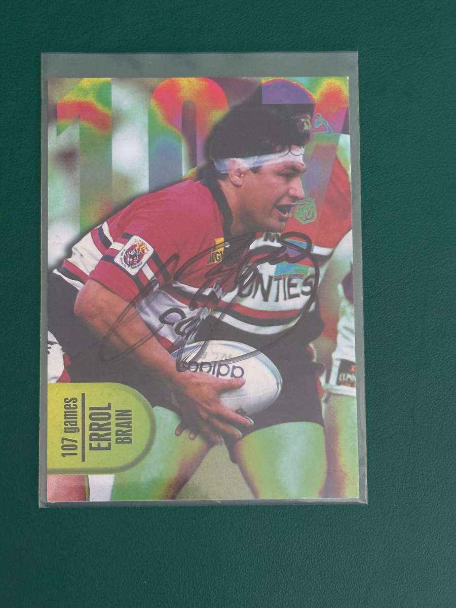 Rugby Card - *SIGNED* Errol Brain (Nr80) 1996 Card Crazy Authentics