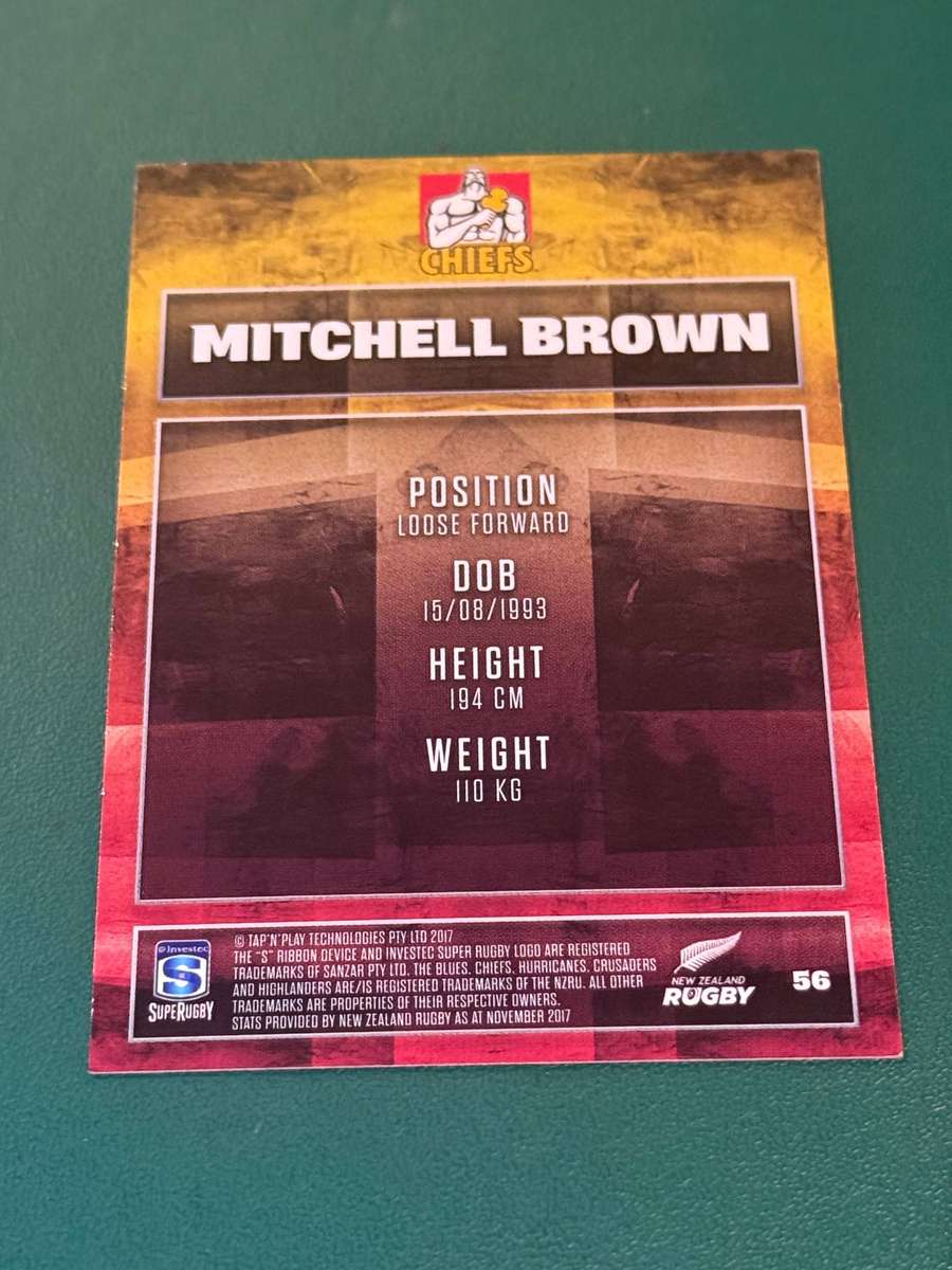 Rugby Card - *SIGNED* Mitchell Brown 2017 NZ Tap and Play Rugby Card