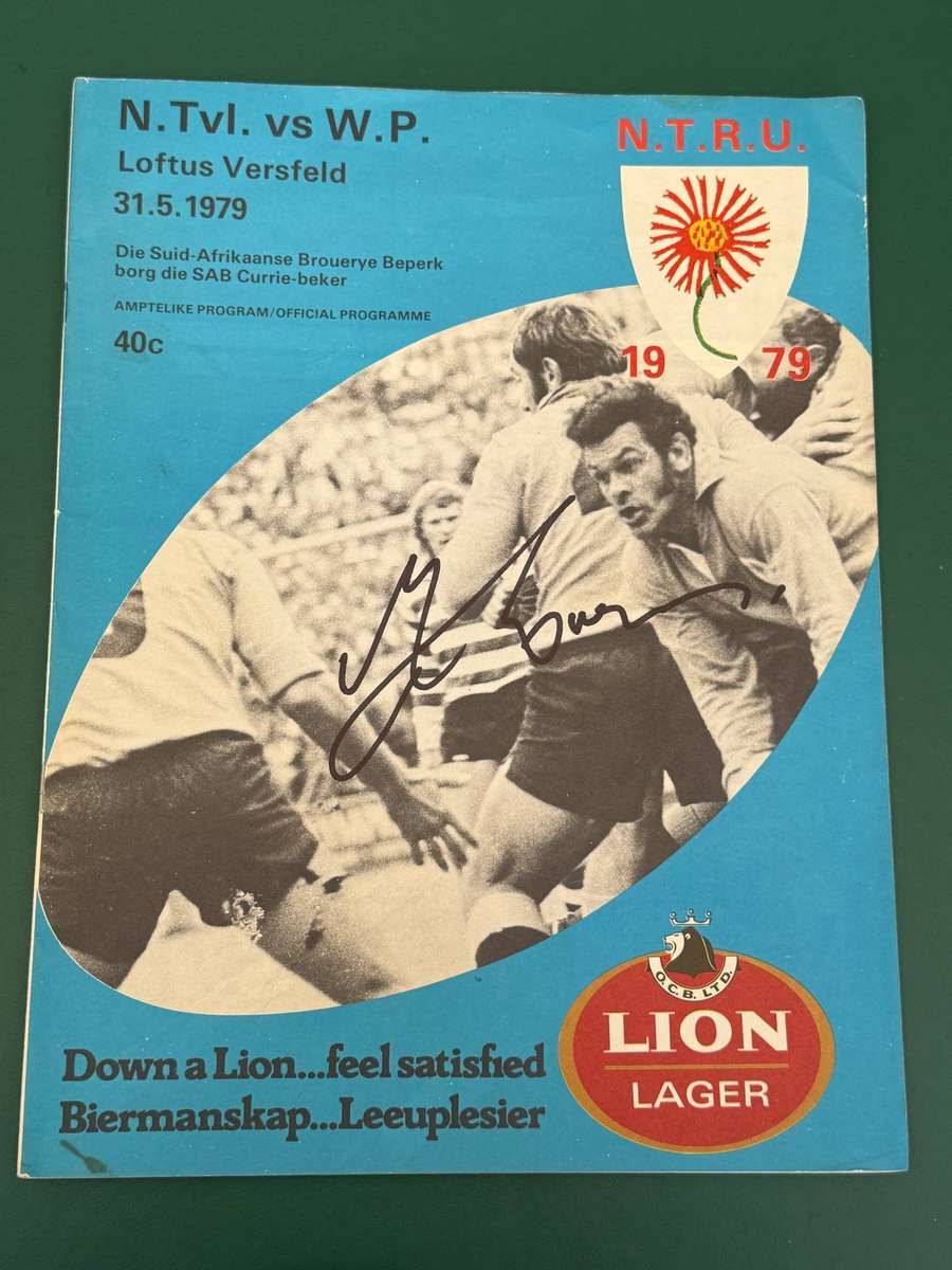 Rugby Programme - *SIGNED* Northern-Transvaal vs Western-Province 31/05/1979