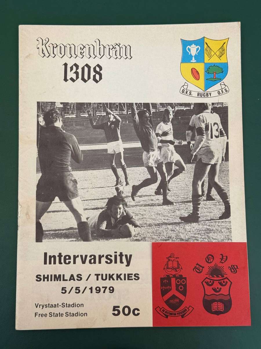 Rugby Programme - Intervarsity: Shimlas vs Tukkies 05/05/1979