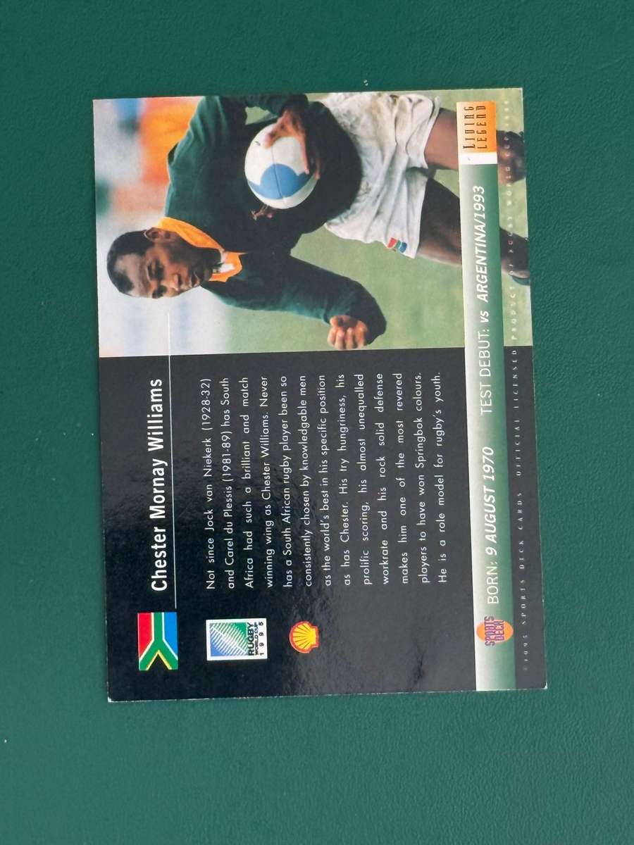 Rugby Card - *SIGNED* Chester Williams 1995 Living Legend Sports Deck Rugby Card
