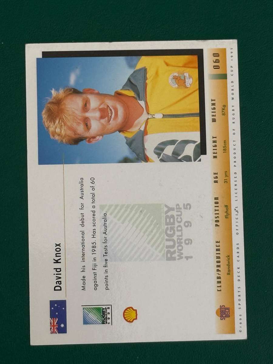 Rugby Card - *SIGNED* Australia David Knox Sports Deck Rugby Card