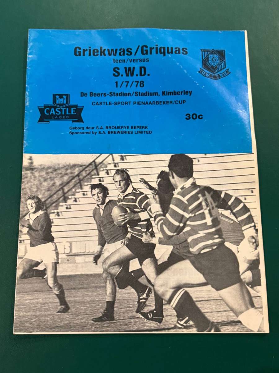 Rugby Programme - Griquas vs SWD 01/07/1978