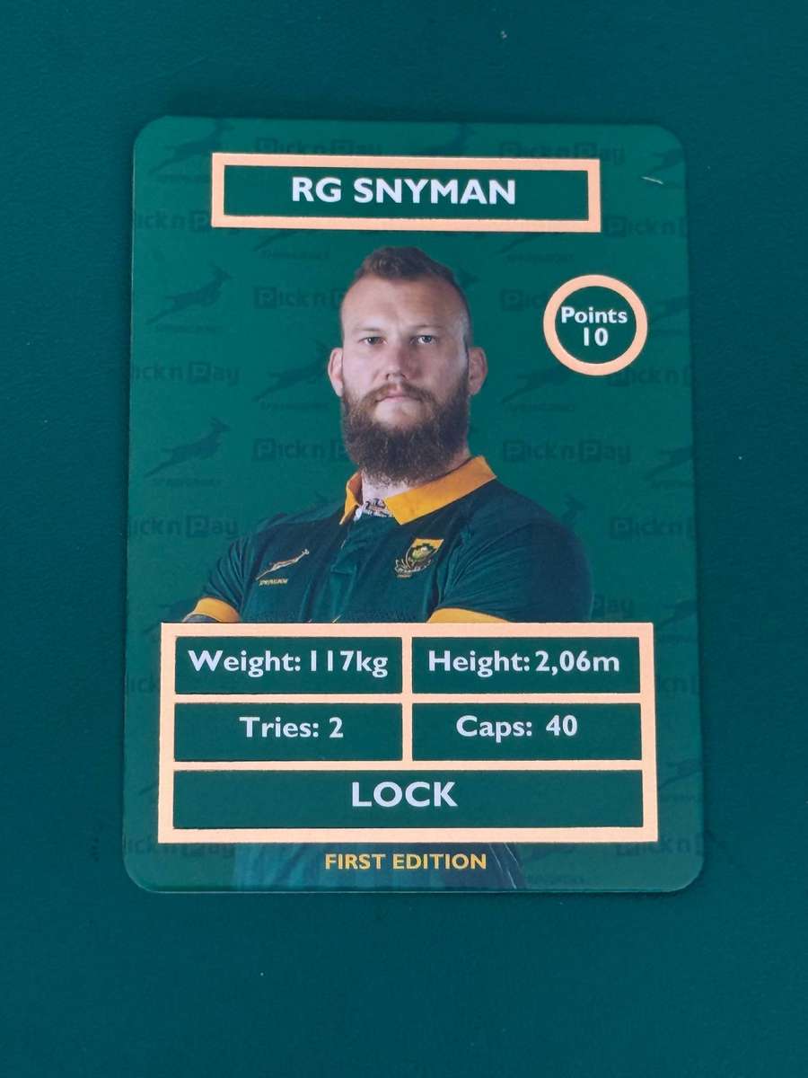 Rugby Card - RG Snyman 2025 Pick and Pay Rugby Card