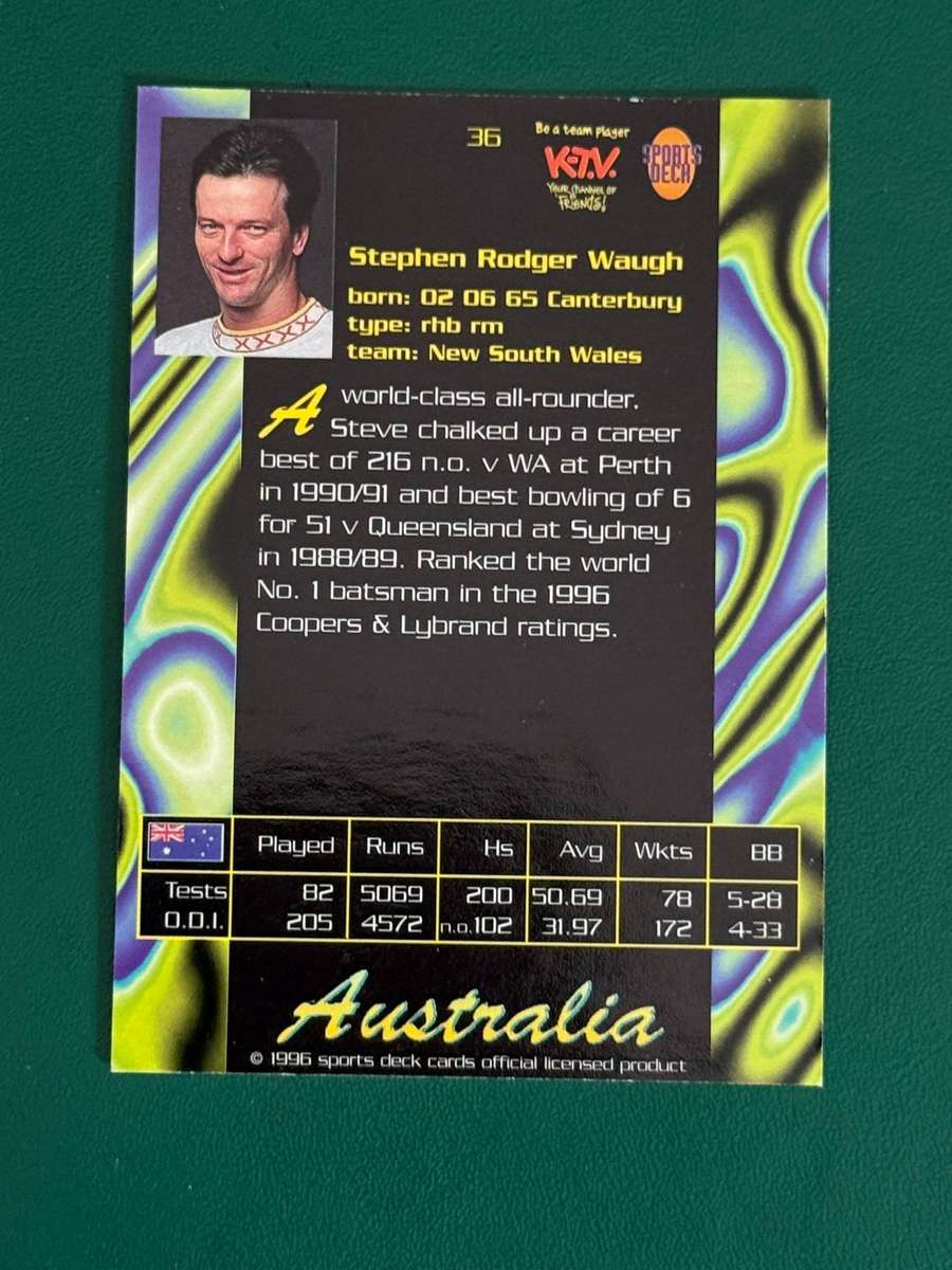 Cricket Card - Steve Waugh 1996 Sportsdeck Cricket Card