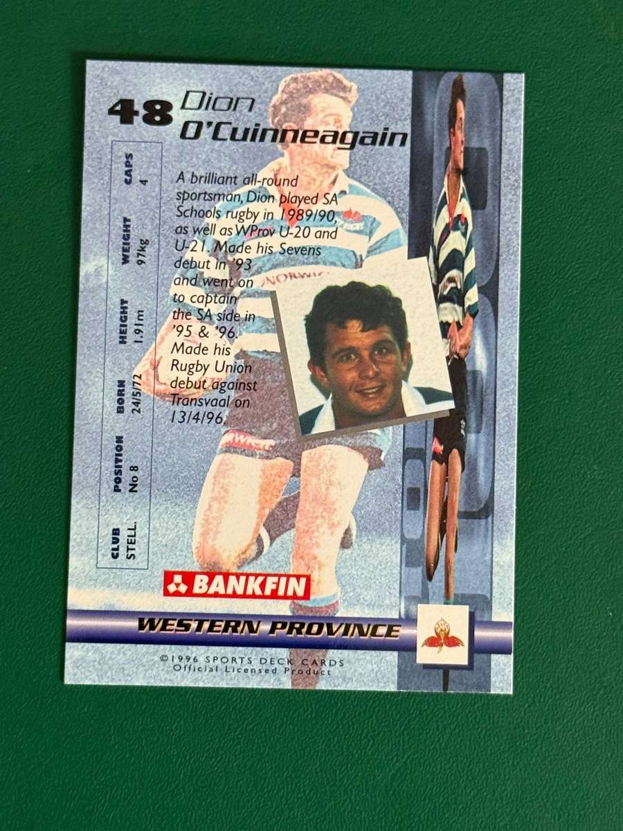 Rugby Card - Dion OCuinneagain 1996 Sports Deck Rugby Card
