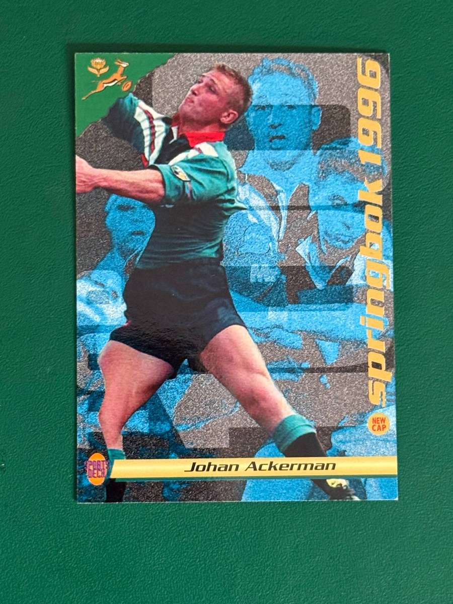 Rugby Card - Johan Ackermann 1996 Sports Deck Rugby Card