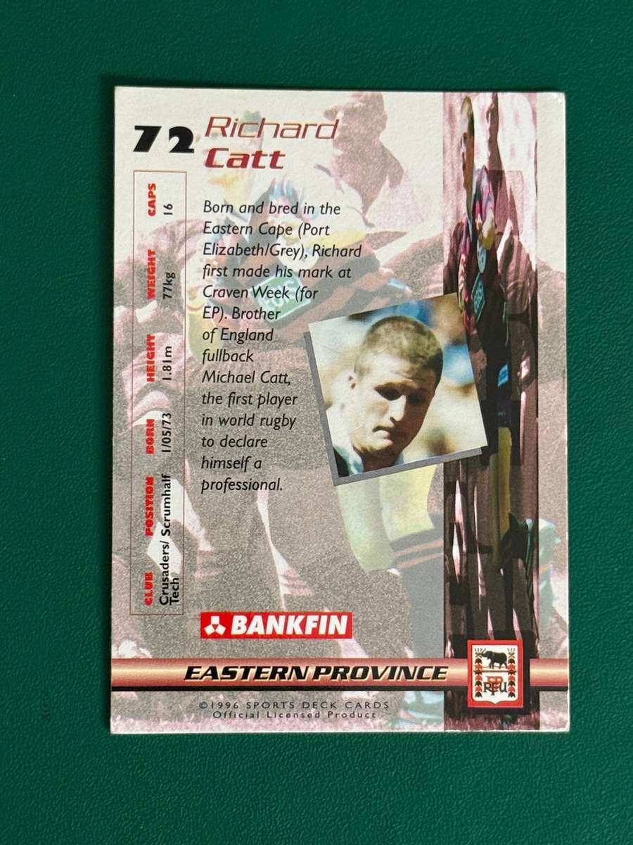Rugby Card - Richard Catt 1996 Sports Deck Rugby Card