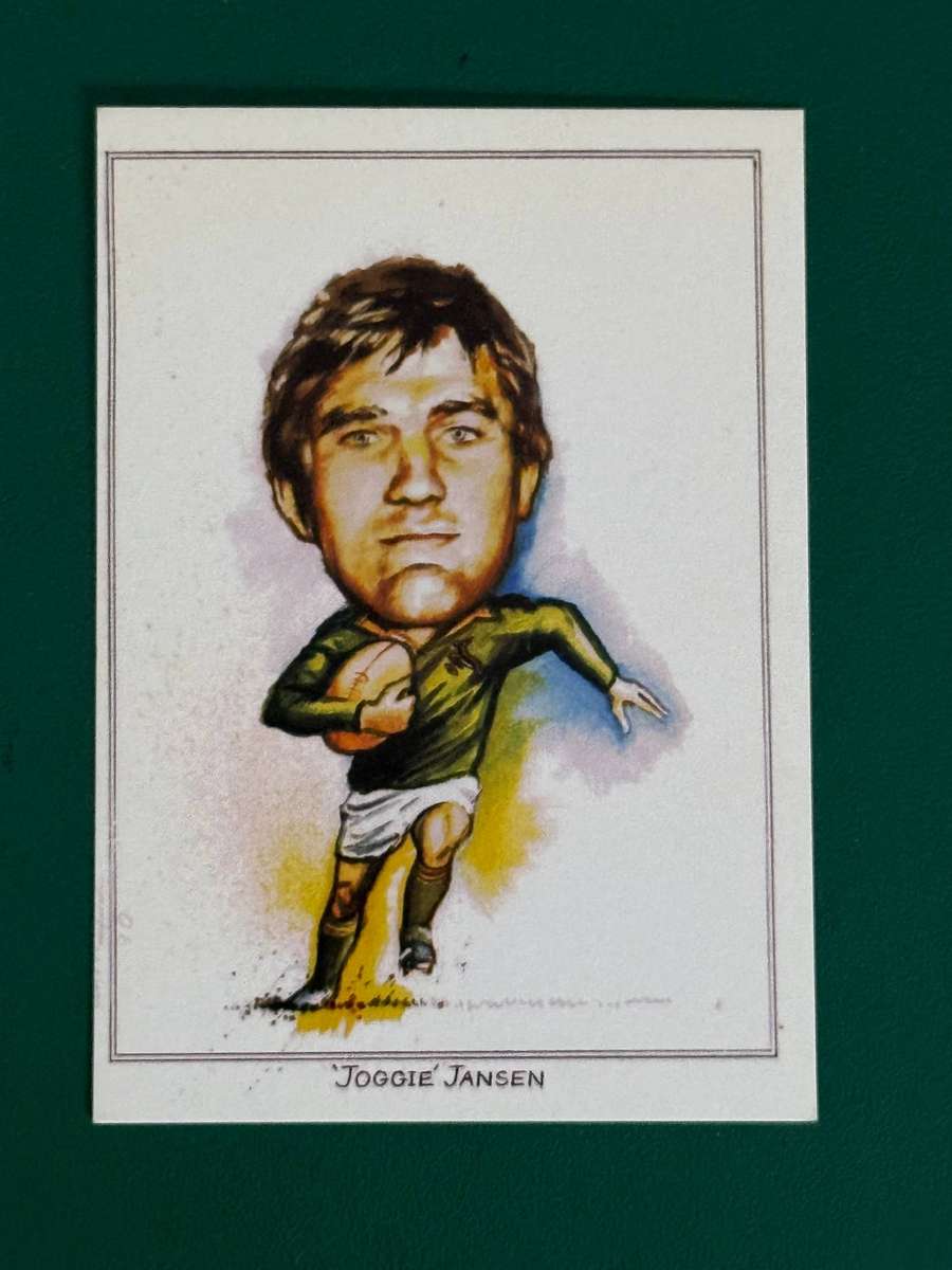 Rugby Card - Joggie Jansen Sketch Card (6.5cm by 8.5cm)