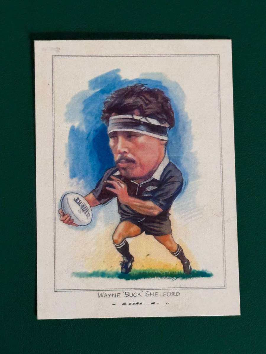 Rugby Card - Wayne Buck Shelford Sketch Card (6.5cm by 8.5cm)