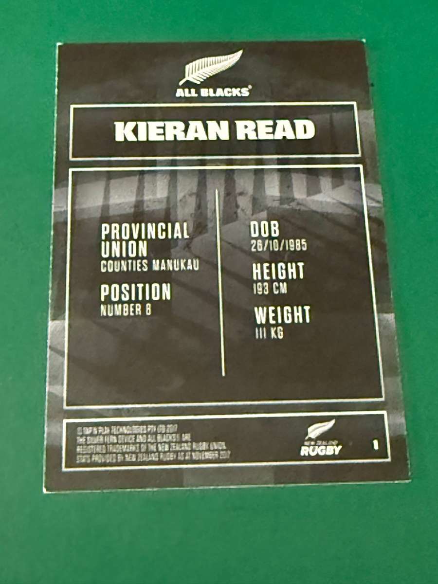 Rugby Card - *SIGNED* Kieran Read 2017 NZ Tap and Play Rugby Card