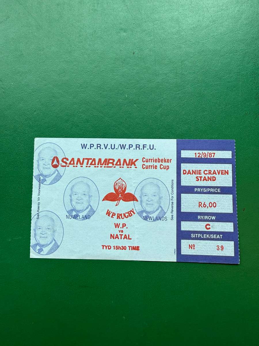 Rugby Ticket - 12/09/1987