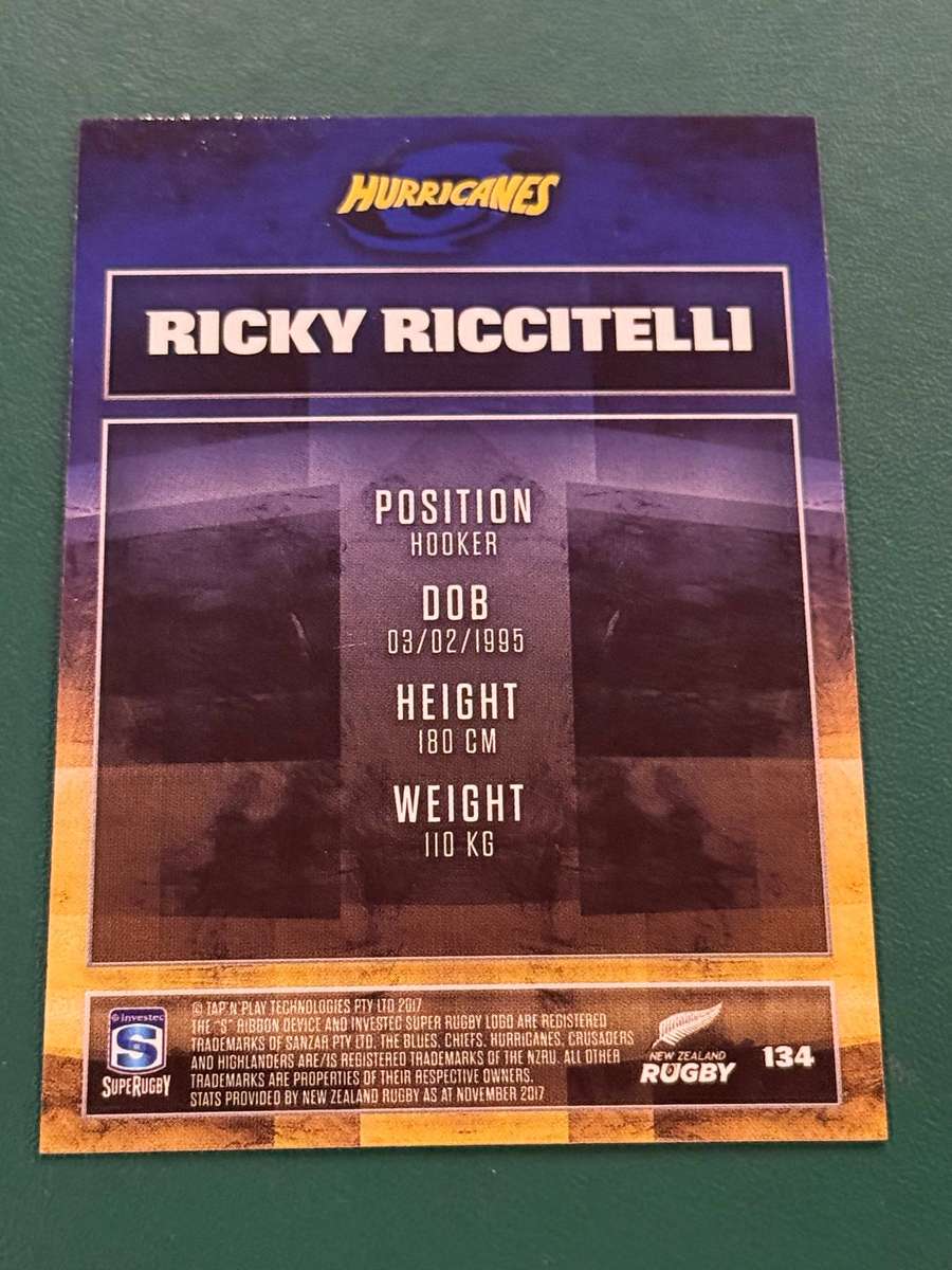 Rugby Card - *SIGNED* Ricky Riccitelli 2017 NZ Tap and Play Rugby Card