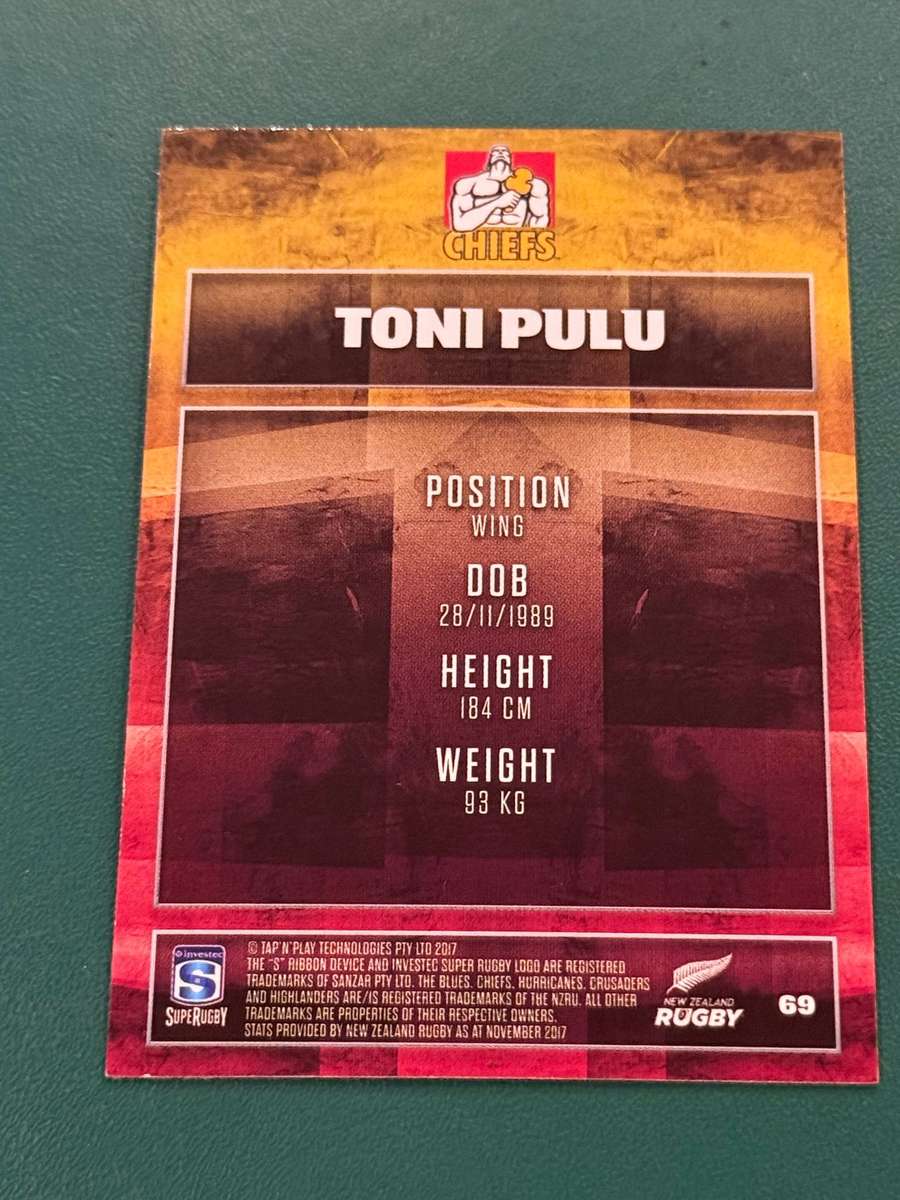 Rugby Card - *SIGNED* Toni Pulu 2017 NZ Tap and Play Rugby Card