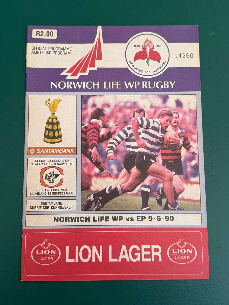 Rugby Programme - Western-Province vs Eastern Province 09/06/1990