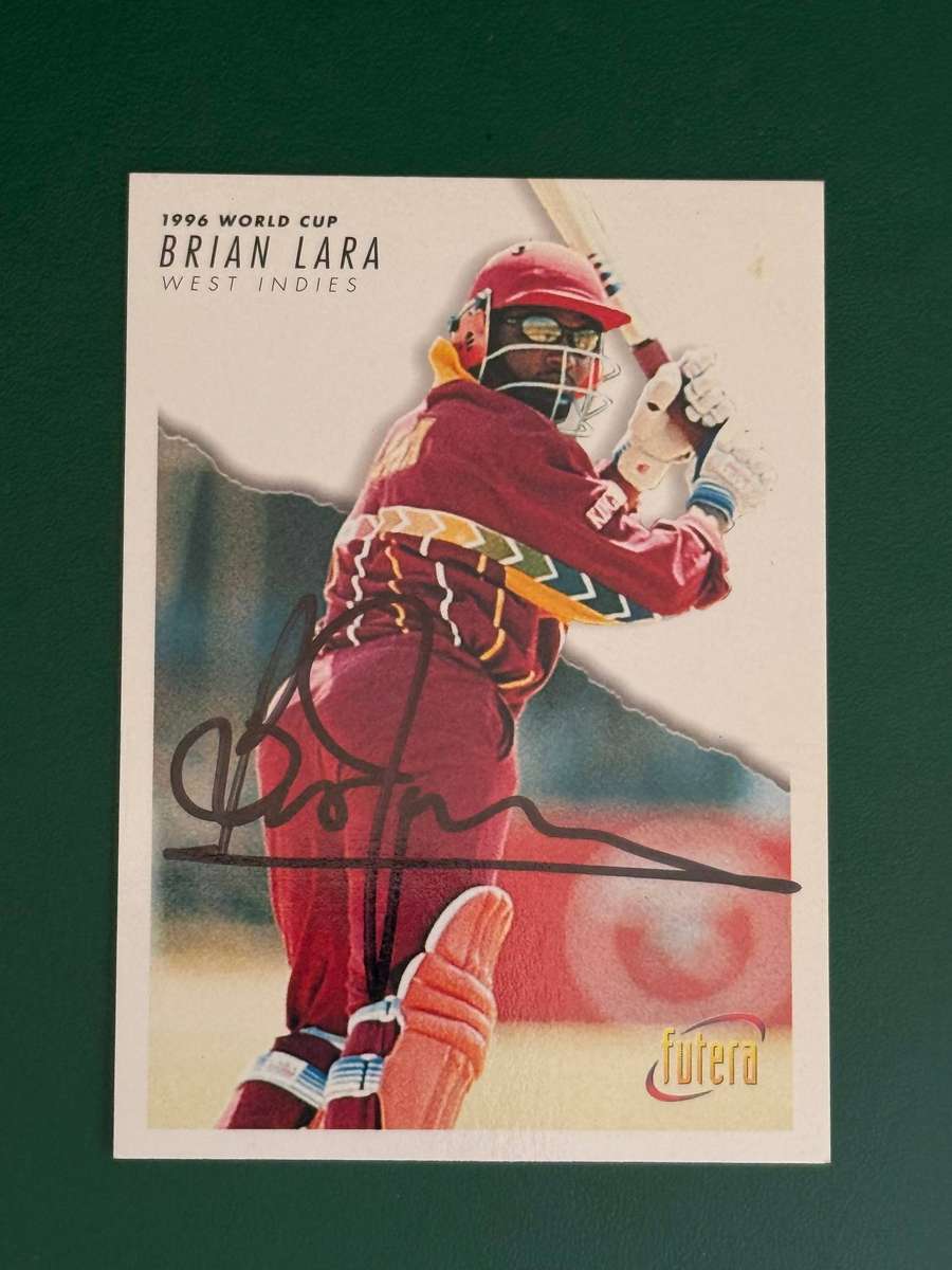 Cricket Card - *SIGNED* Brian Lara 1996 Cricket World Cup Futera Card
