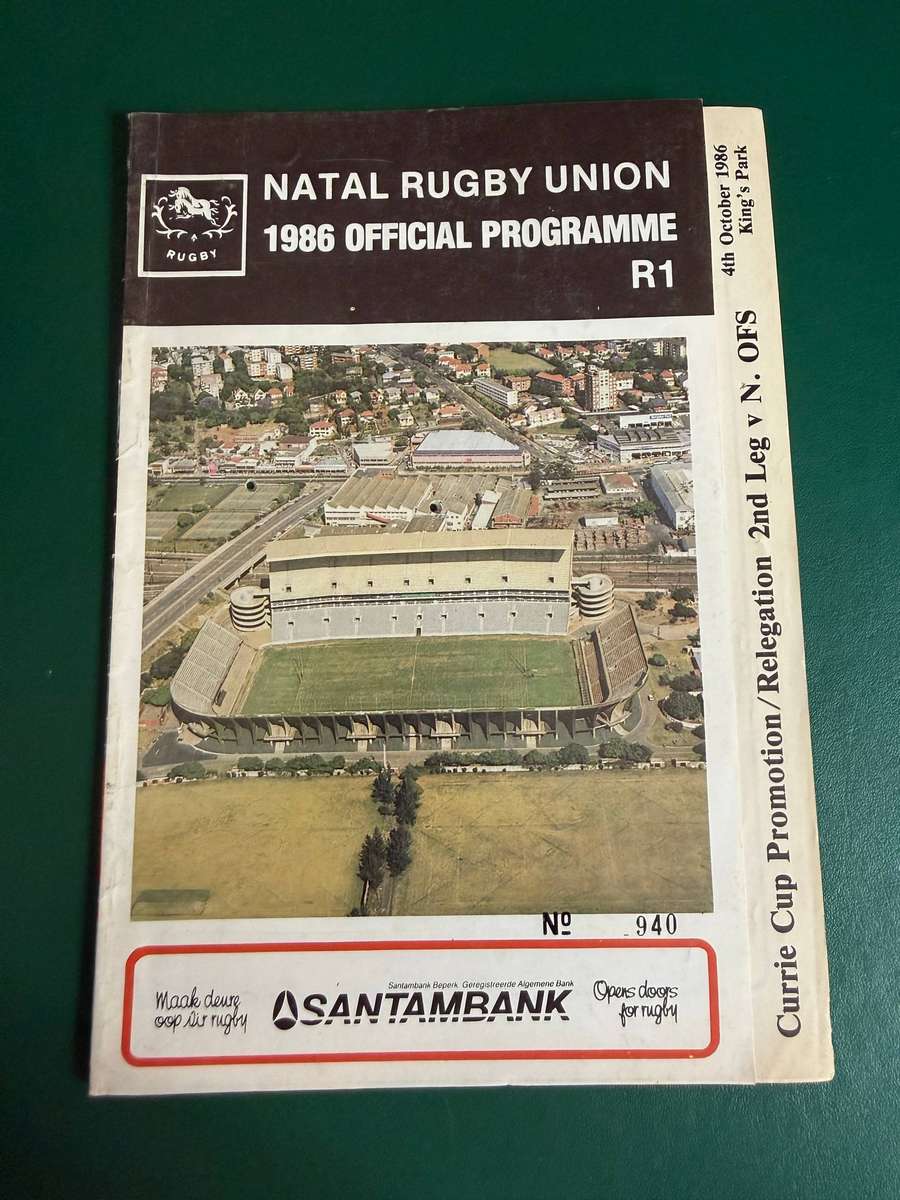 Rugby Programme - Natal vs Northern Free-State 04/10/1986 (Promotion/Relegation)