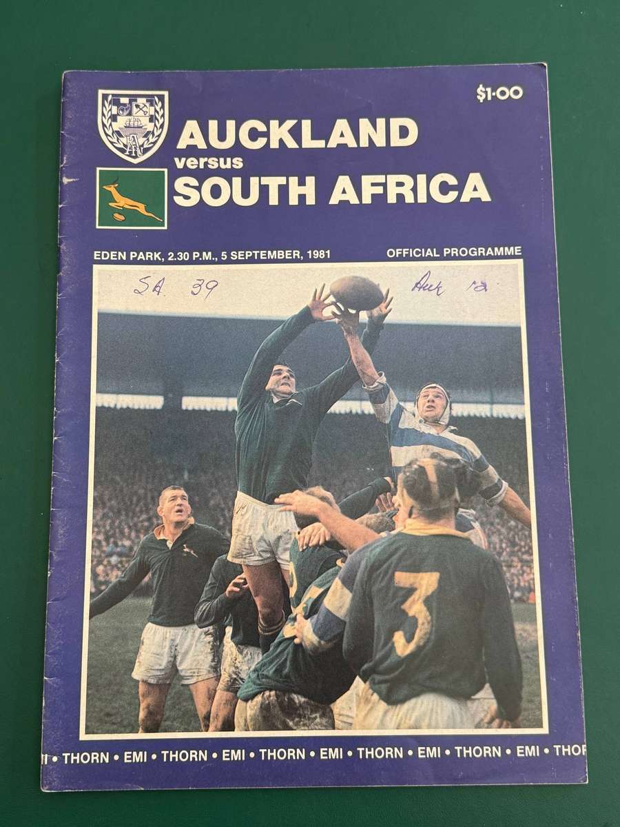 Rugby Programme - *TOUR* Auckland vs South-Africa 05/09/1981