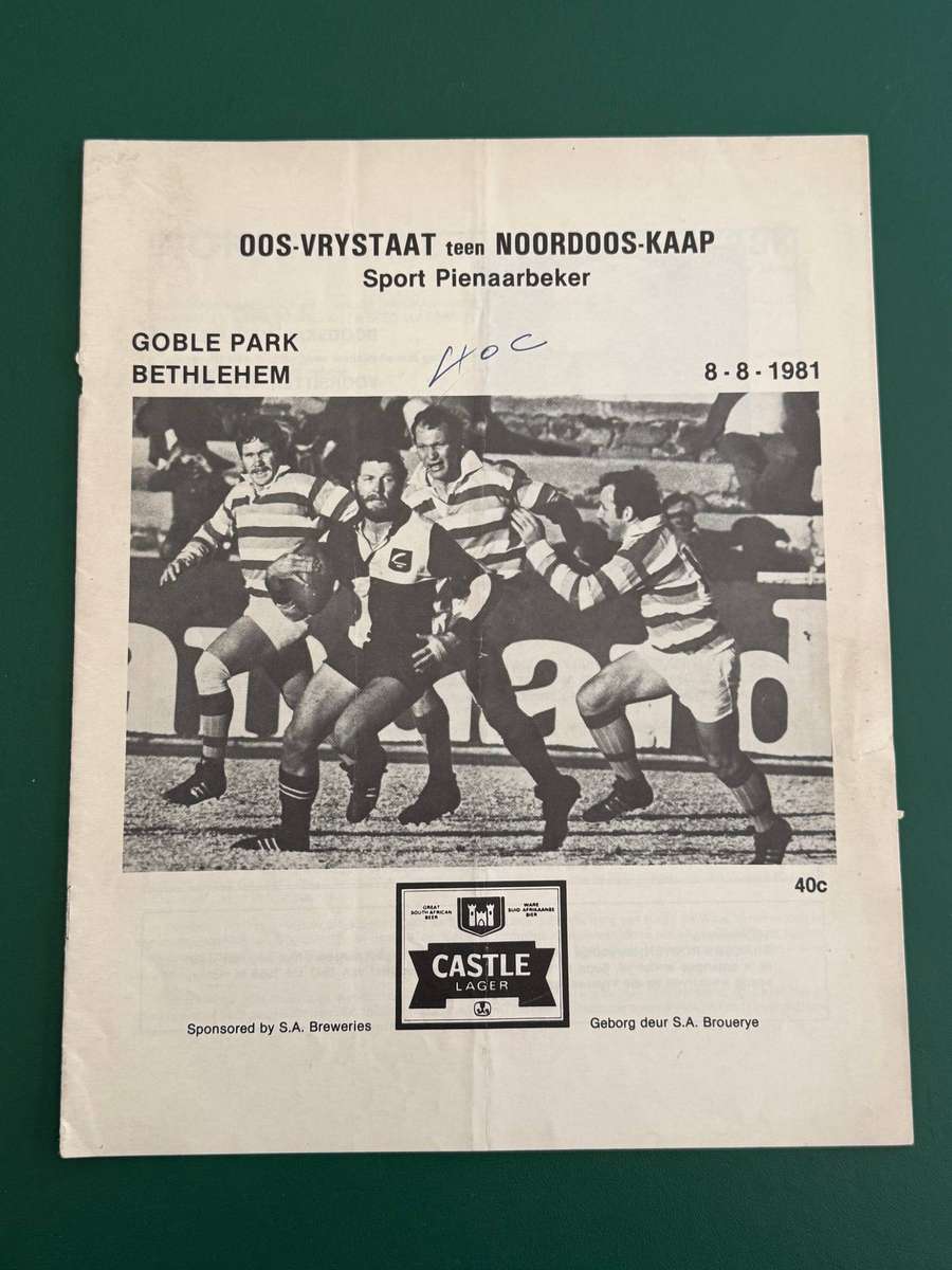 Rugby Programme - Eastern Free State vs North-Eastern Cape 08/08/1981