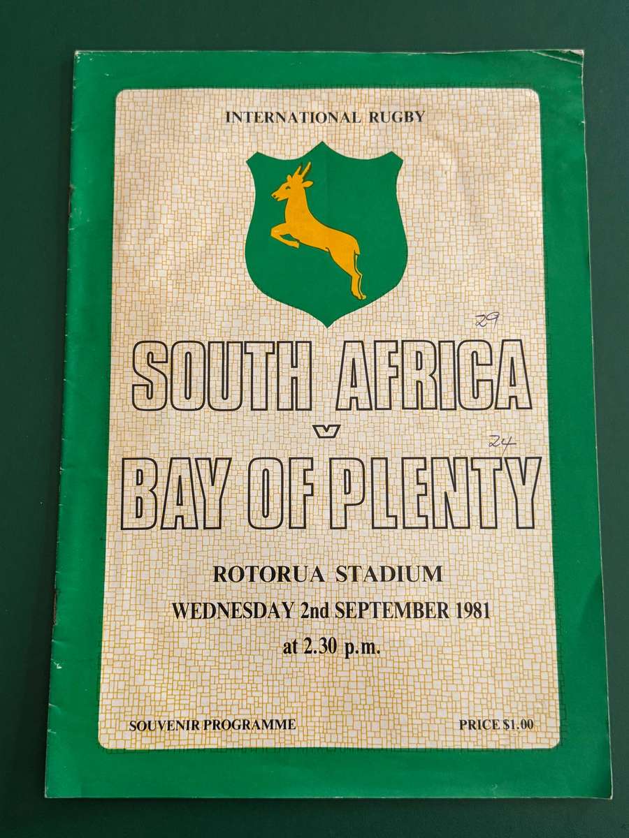 Rugby Programme - *TOUR* South-Africa vs Bay of Plenty 02/09/1981