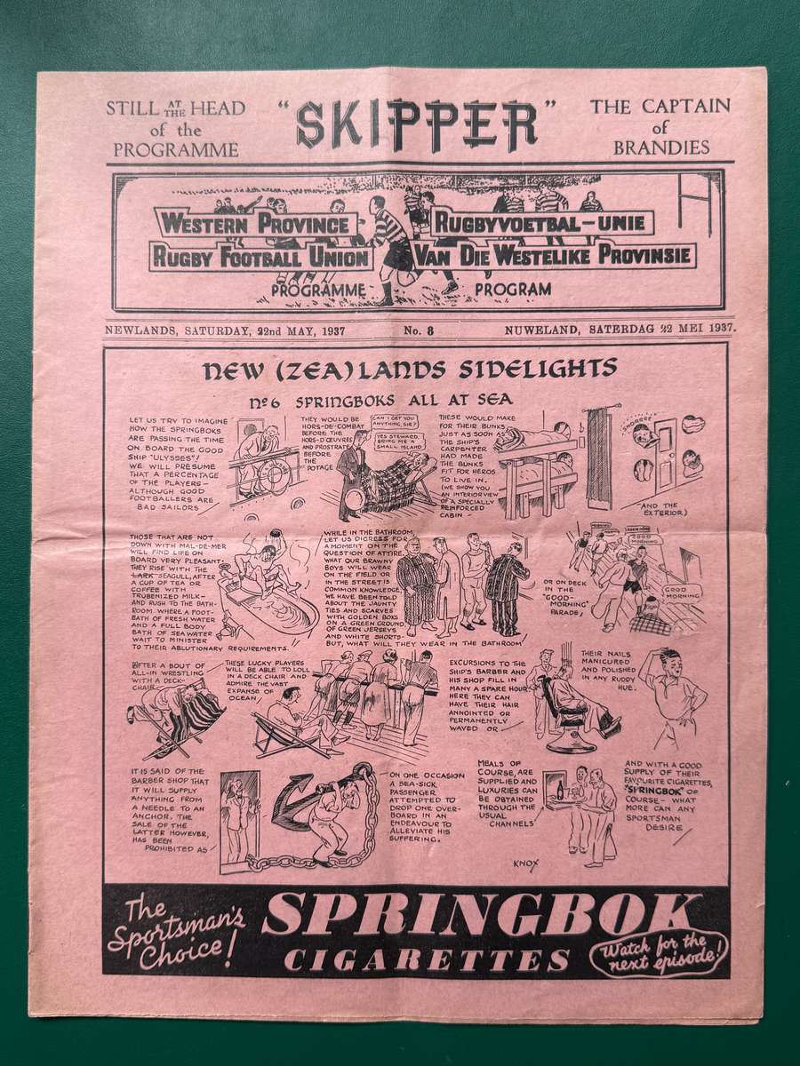 Rugby Programmes - 4 * 1937-1945 Newlands Rugby Programmes (Club/Varsity/Schools)